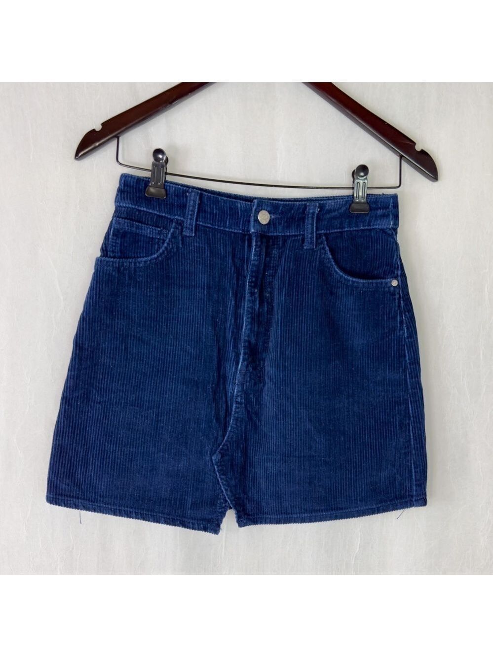 🦩ZARA trf  Dark Blue Corduroy High Waisted Mini Skirt (🦩2 for $25)